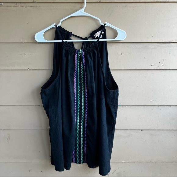 Knox Rose Black Women's Woven Halter Tank Top SZ XXL - Summer Casual - Picture 2 of 5